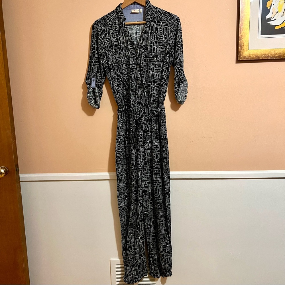 Anthropologie | Black + White Jump Suit Size Small